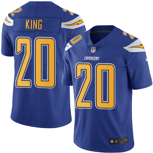 Nike Chargers #20 Desmond King Electric Blue Men's Stitched NFL Limited Rush Jersey - Click Image to Close